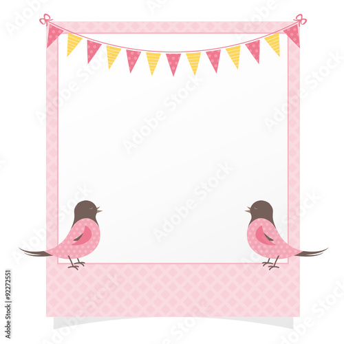 Sweet Polaroid with Garland and Birds