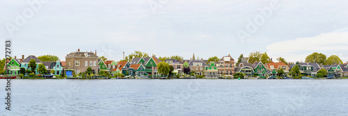 Dutch houses in a village panorama, Zaanse Schans