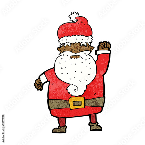 cartoon angry santa claus