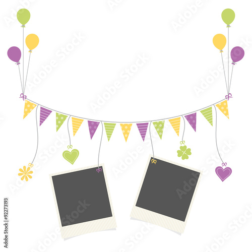 Happy Garland with Polaroids