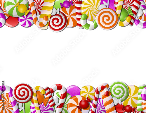 Frame made of colorful candies