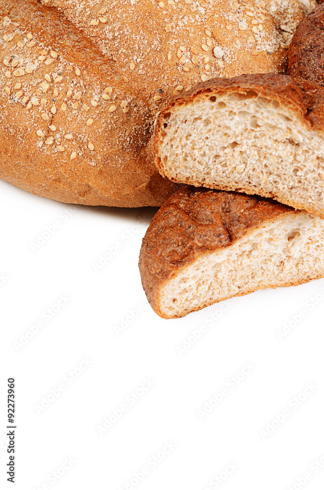 Fresh bread isolated on a white background Fresh bread isolated on a white background