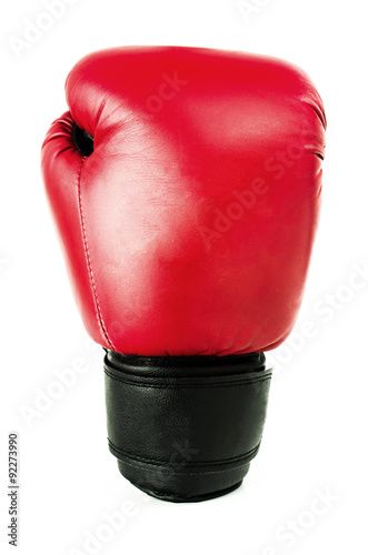 Red mitten for boxing on white background © vasyan_23
