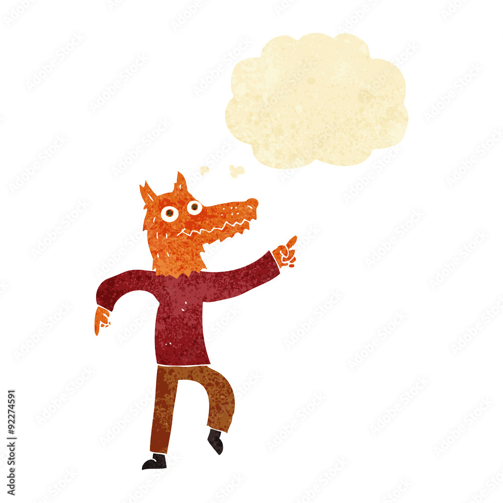 cartoon fox man with thought bubble cartoon fox man with thought bubble