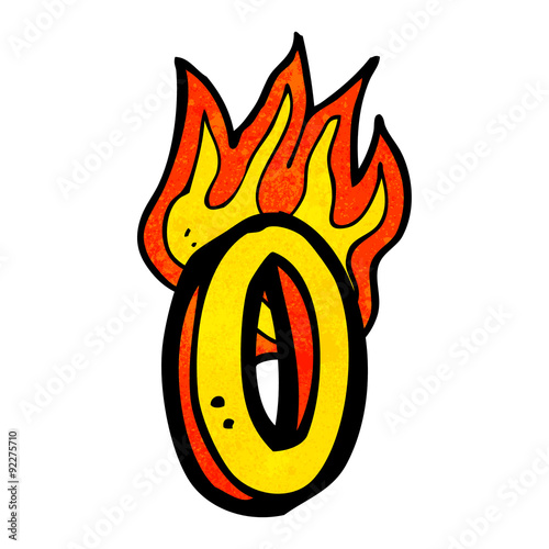 cartoon flaming letter