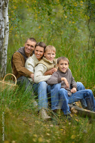 Happy family in autumn forest © aletia2011