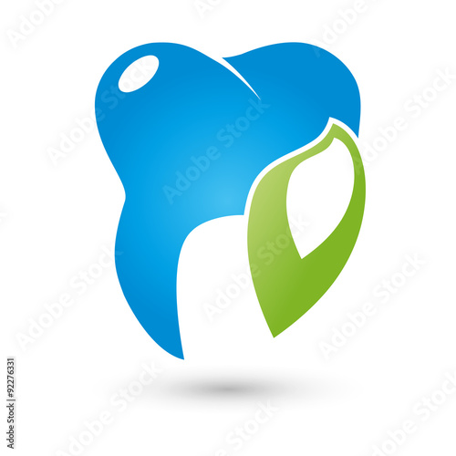 Zahn und Blatt Logo, Zahnarzt, Dentist