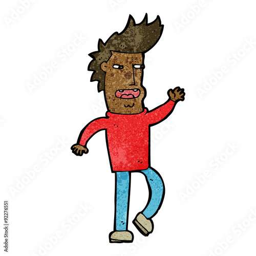 cartoon loudmouth man