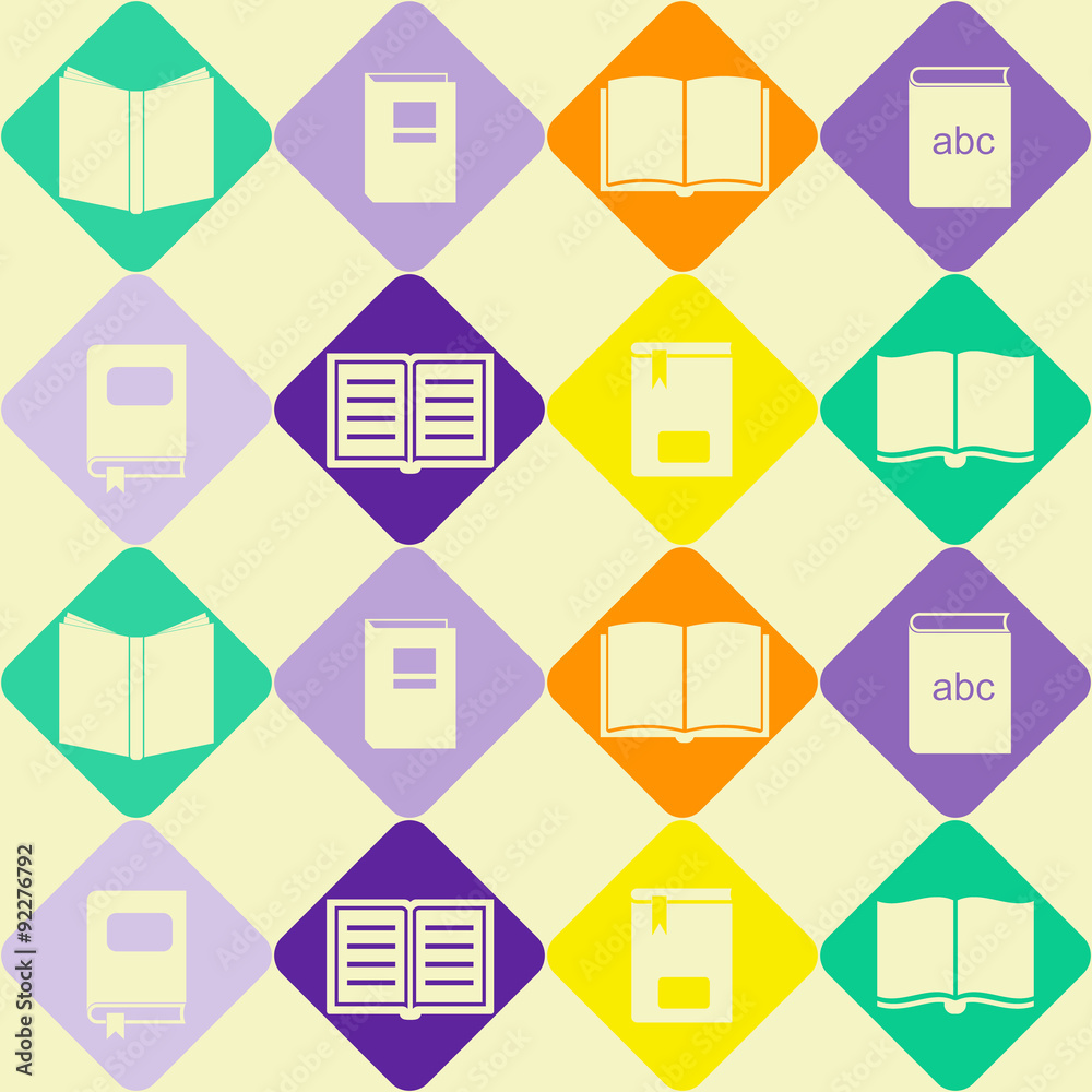 Seamless background with books for your design Seamless background with books for your design