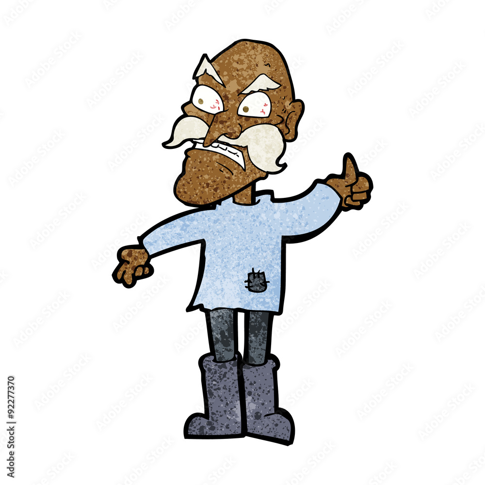 cartoon angry old man in patched clothing cartoon angry old man in patched clothing