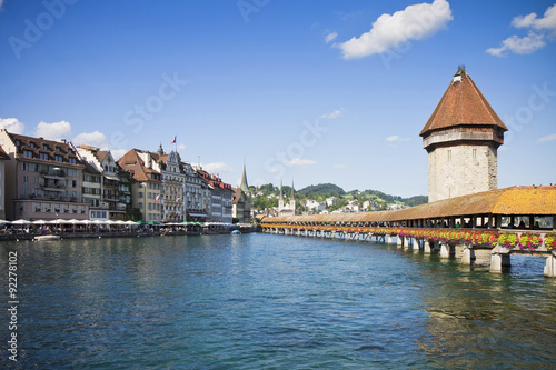 Famous wooden bridge in Lucerne - Switzerland