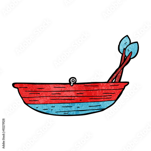 cartoon rowing boat