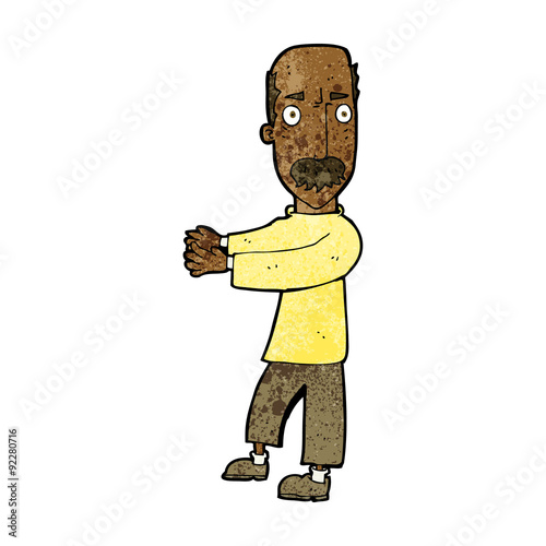 cartoon balding man explaining