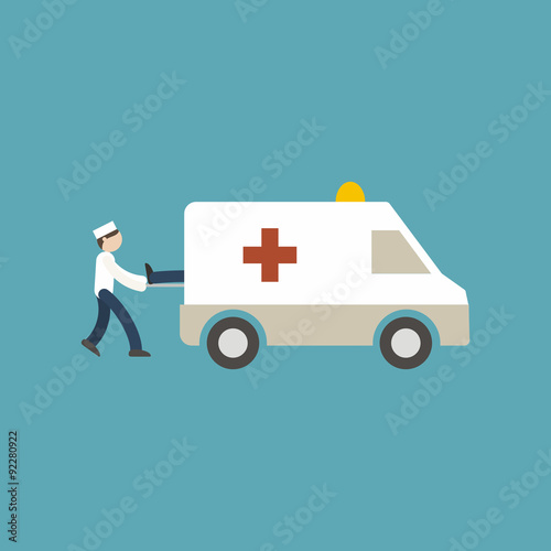 ambulance illustration Loading Stretcher