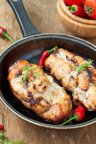 Baked chicken breast with pepper