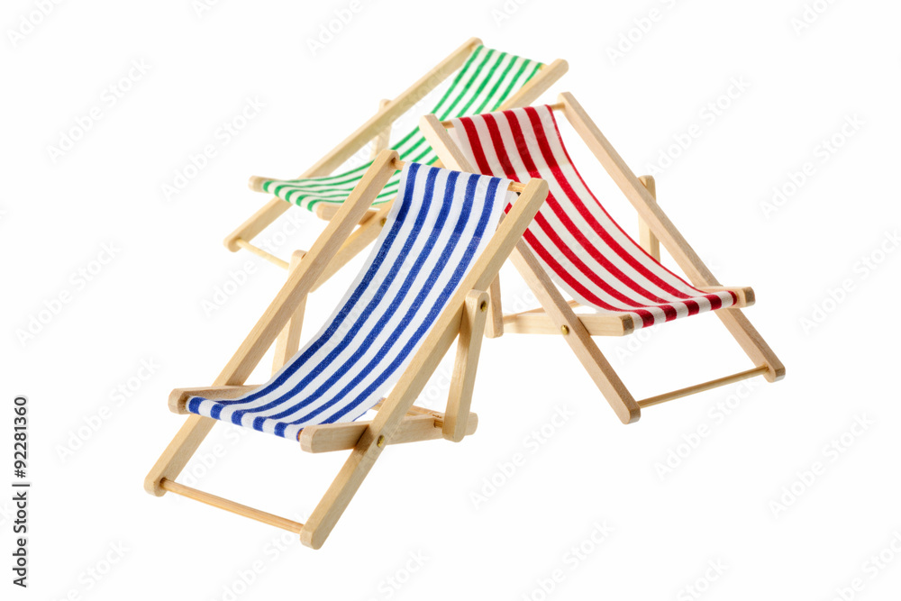 Striped deck chairs
