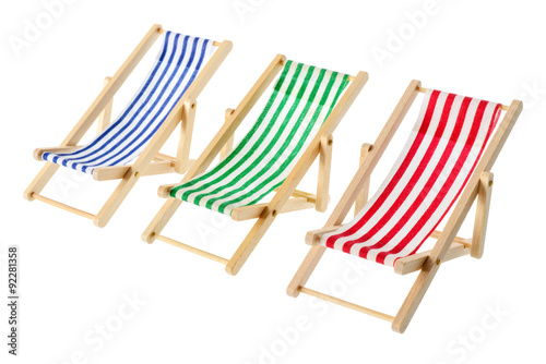 Striped deck chairs