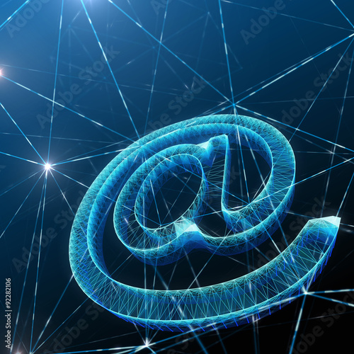 Cuadro en lienzo Abstract Background with E-mail Communication Concept.