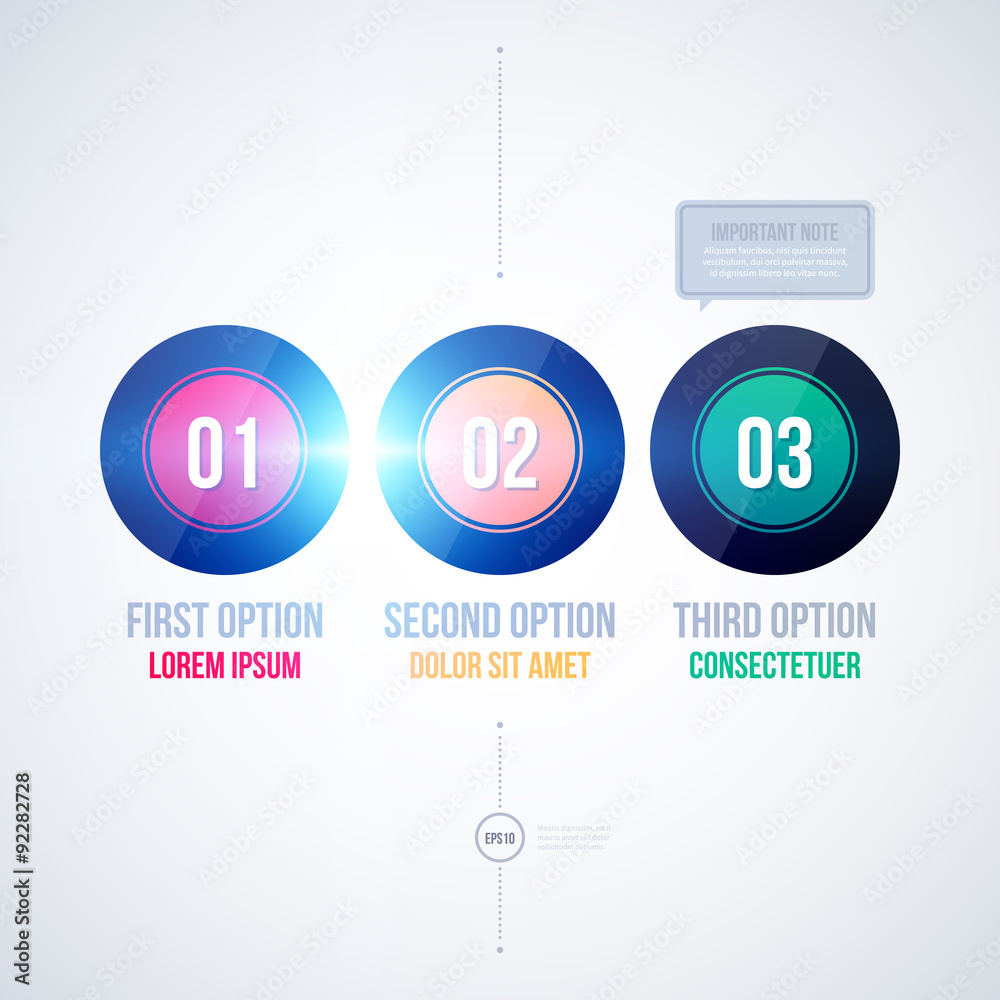 Three round options on white background. EPS10 Three round options on white background. EPS10