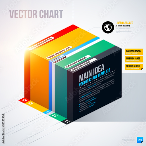 Infographics chart template with isometric cube. EPS10