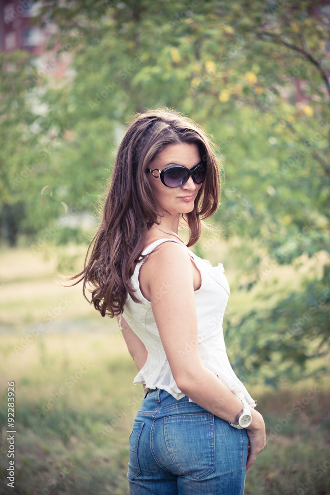 Portrait of a beautiful european woman smiling outdoors Portrait of a beautiful european woman smiling outdoors