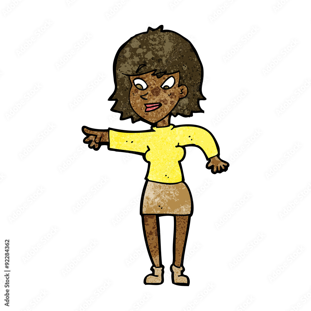 cartoon woman pointing cartoon woman pointing