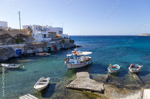 Little fishing village in Kimolos island, Cyclades, Greece photo