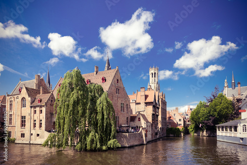 medieval houses, Rozenhoedkaai in Brugge photo