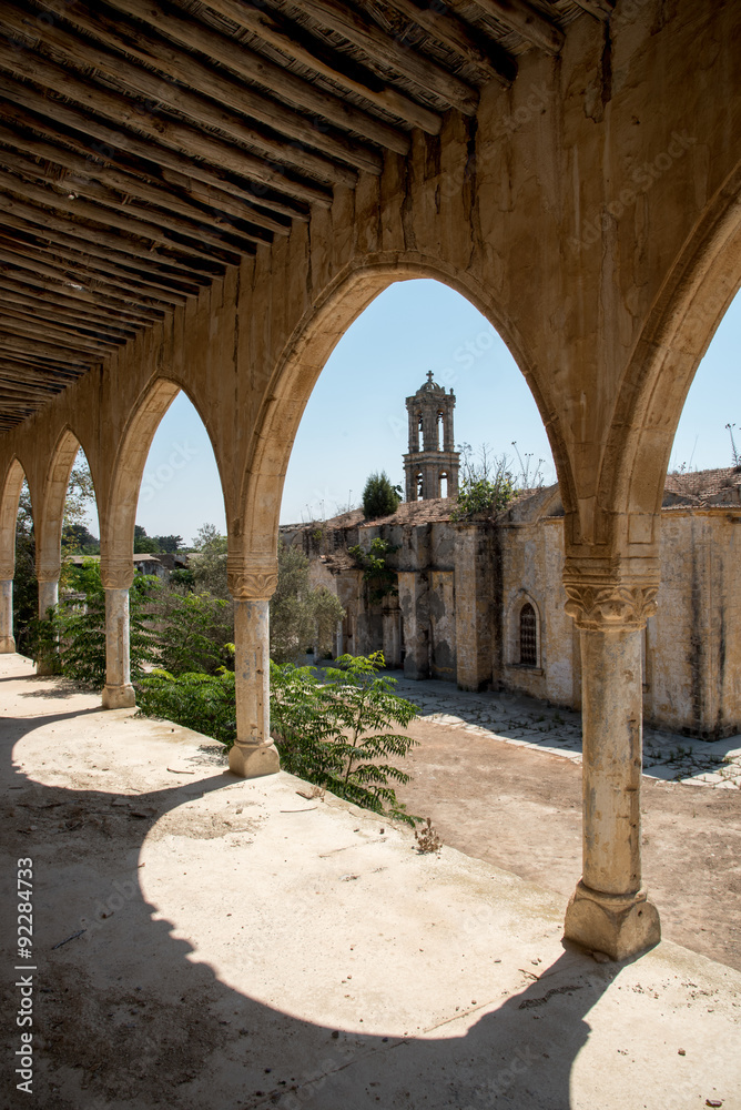 Abandoned orthodox monastery of Saint Panteleimon in Cyprus