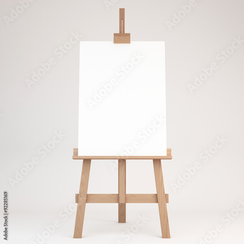 Photo 3d rendering of a wooden easel