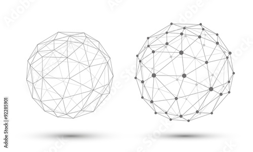 Abstract vector sphere. Connection Structure. Geometric Modern Technology Concept. photo