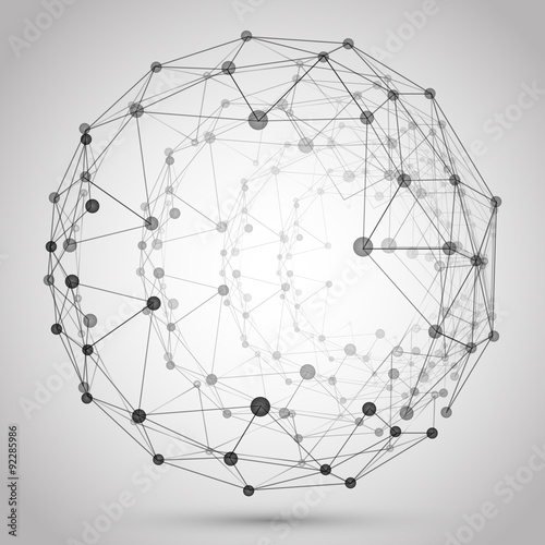 3d vector sphere with triangles.
