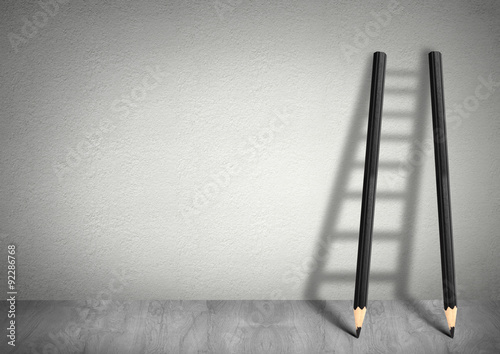 success creative concept, pencil Ladder