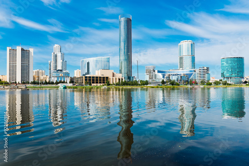 View of quay wharf embankment Yekaterinburg City.