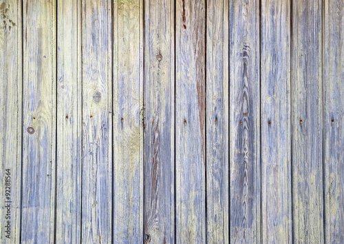 Texture of wooden fence painted with green