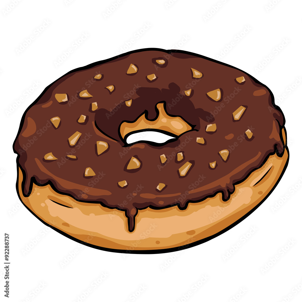 Vector Single Cartoon Doughnut Vector Single Cartoon Doughnut