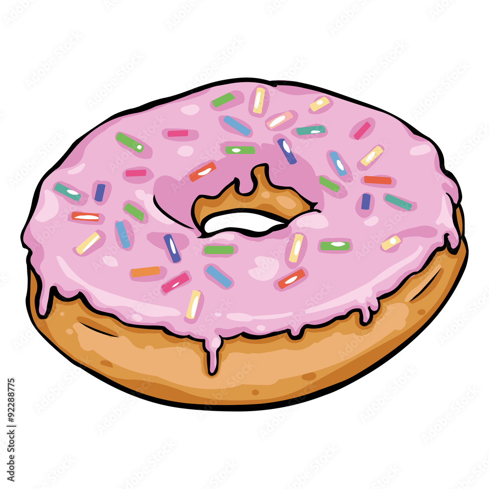 Vector Single Cartoon Doughnut Vector Single Cartoon Doughnut