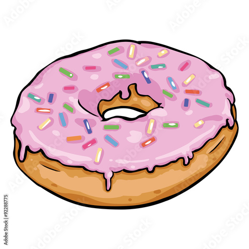 Vector Single Cartoon Doughnut