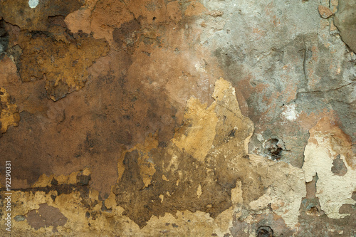 Wallpaper Mural Texture of old wall covered with yellow stucco Torontodigital.ca