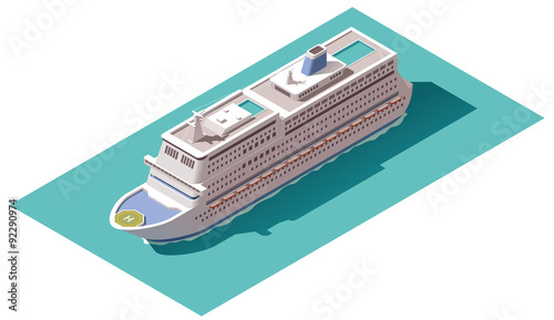 Vector isometric cruise ship