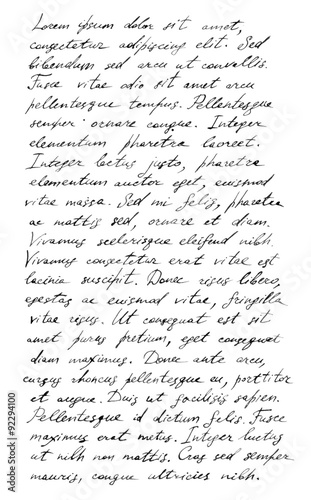 Handwriting old letter - latin text Lorem ipsum background photo