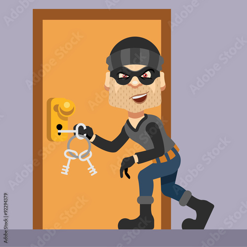 Thief vector flat illustration