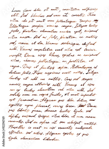 Hand writing letter - latin bible text Lorem ipsum, retro photo