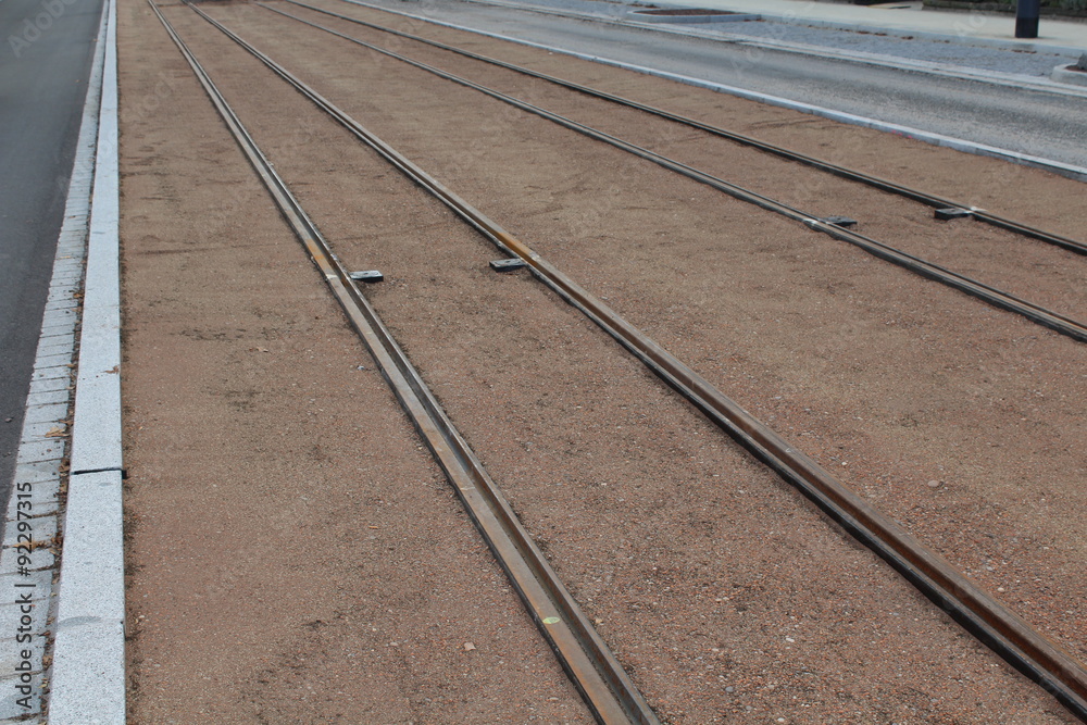 Bauarbeiten an Straßenbahnschienen Bauarbeiten an Straßenbahnschienen
