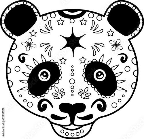 Fototapeta Naklejka Na Ścianę i Meble -  vector illustration of a black and white panda's head