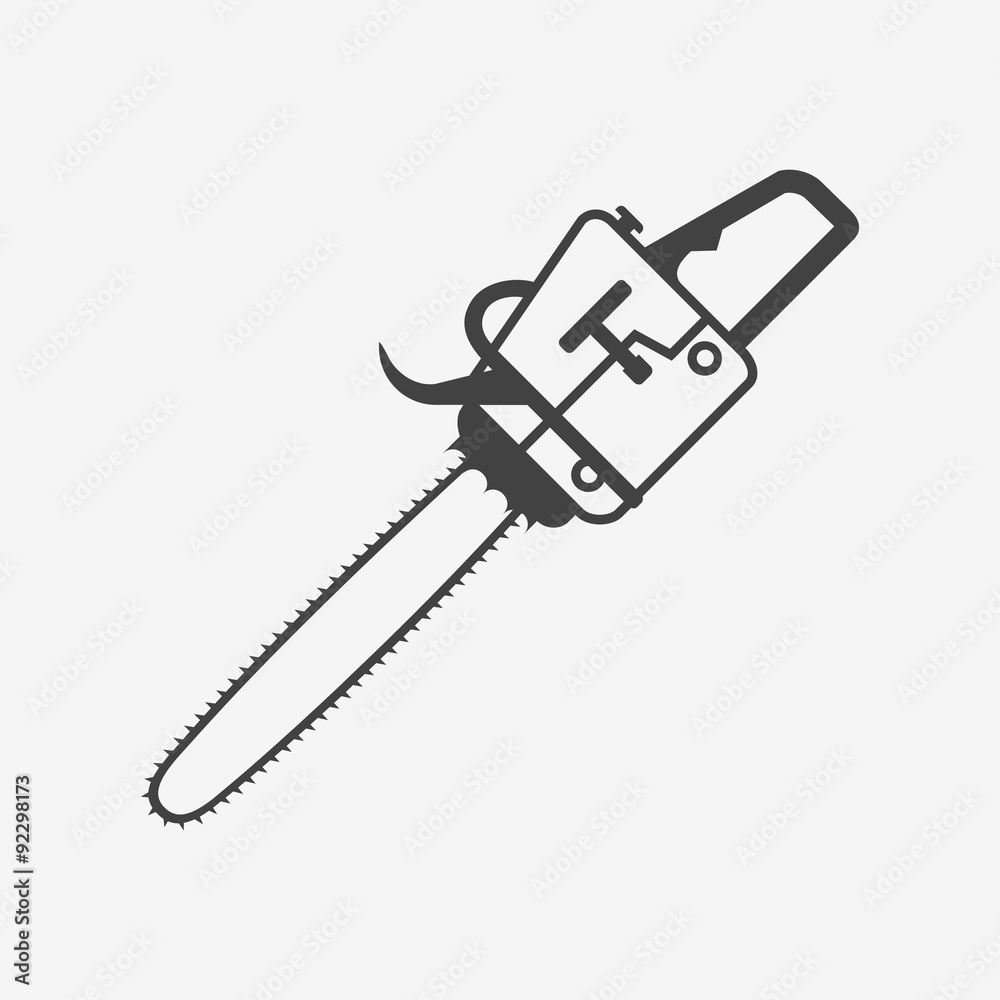Chainsaw monochrome icon Chainsaw monochrome icon