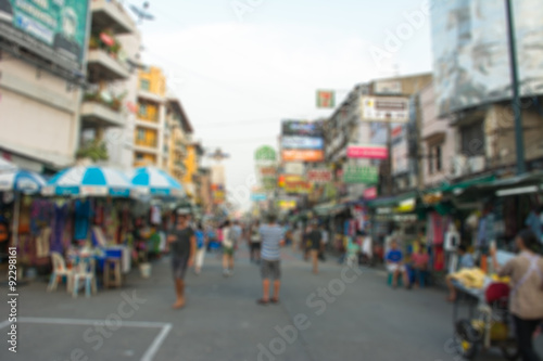 Abstract blur tourist shopping in khaosan road Bangkok Thailand photo