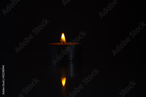 The candlelight in the darkness
