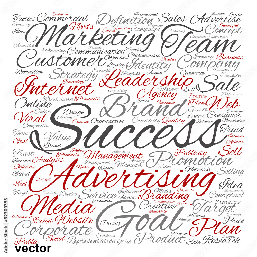 Vector conceptual business leadership word cloud