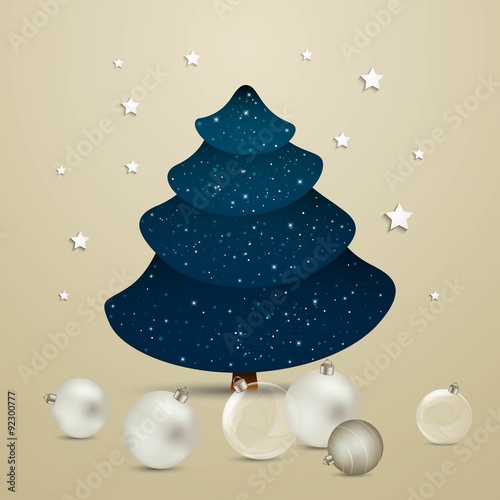 Vector Illustration of a Decorative Christmas Tree